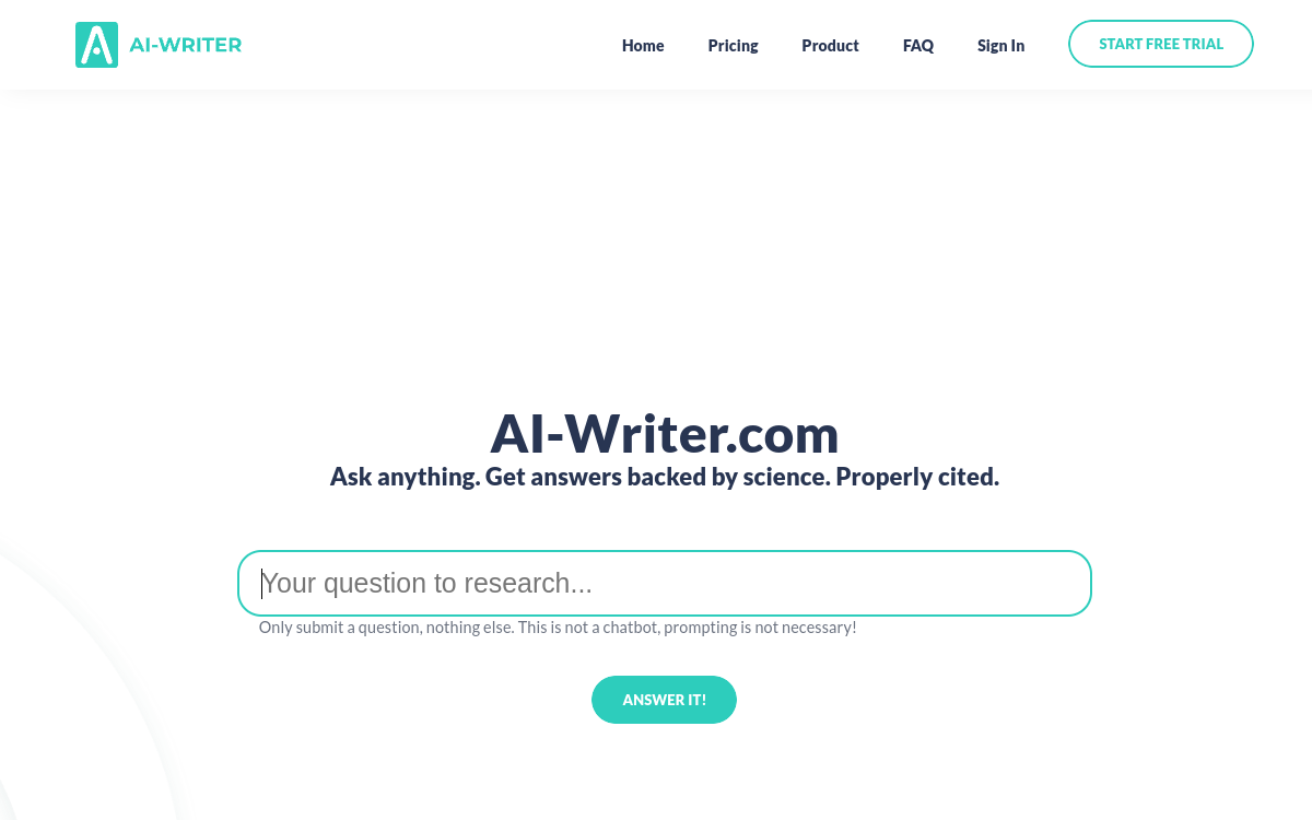 Screenshot of AI-Writer