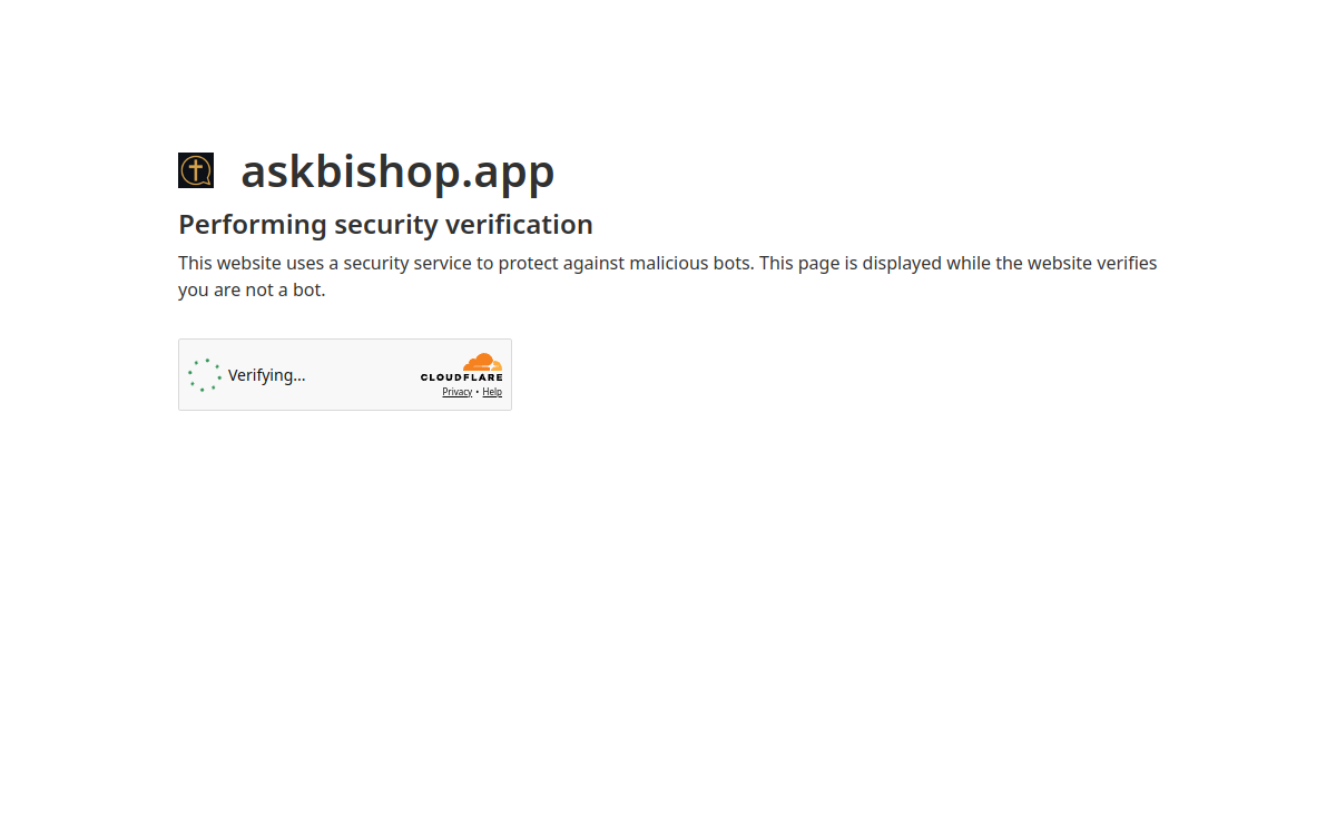 Screenshot of Ask Bishop