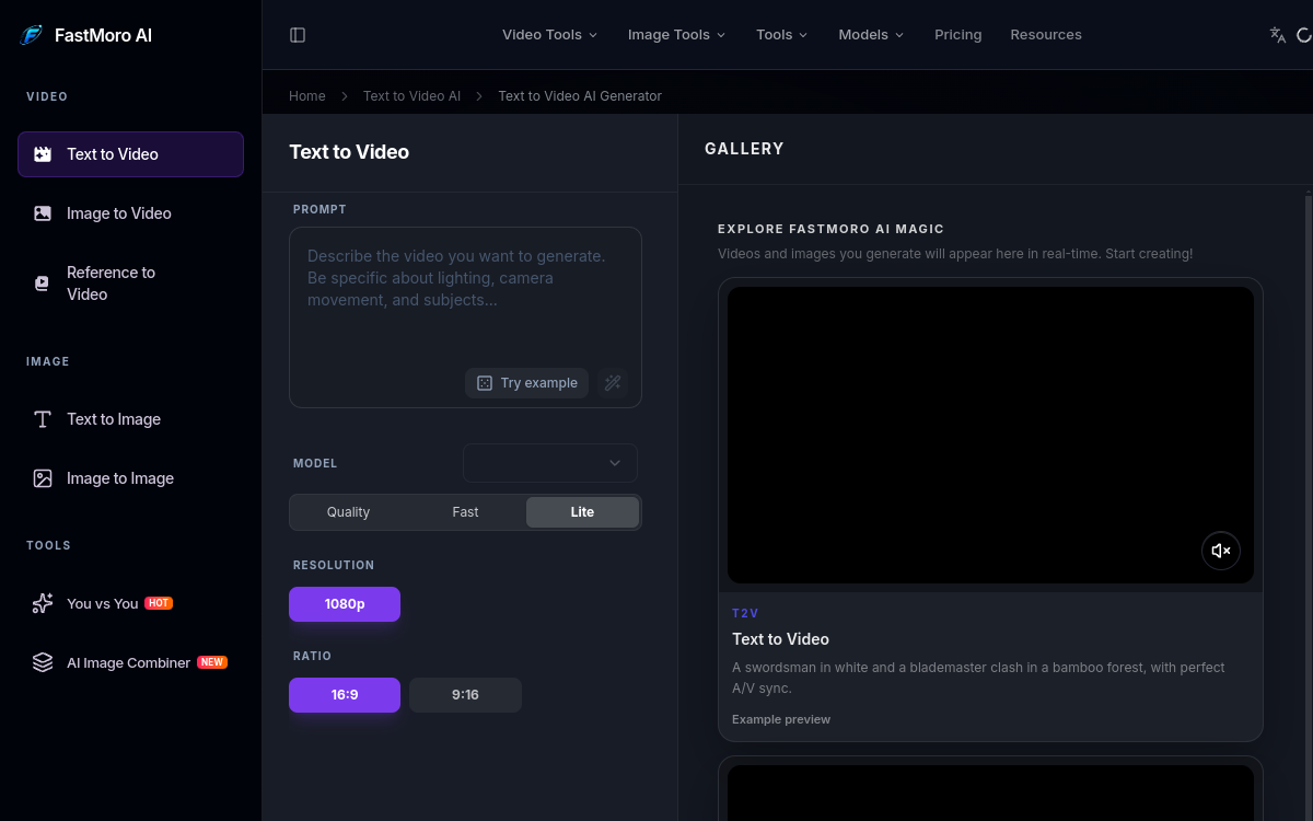 Screenshot of Fast Moro AI