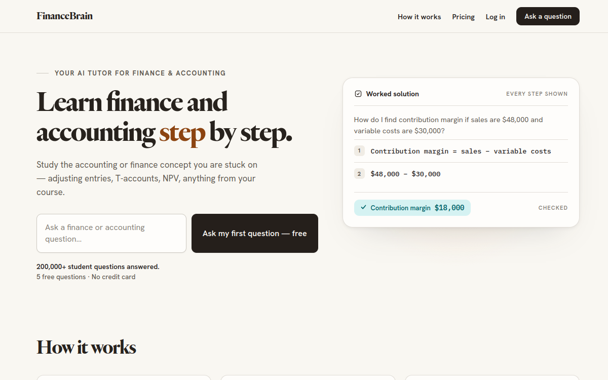 Screenshot of Finance Brain