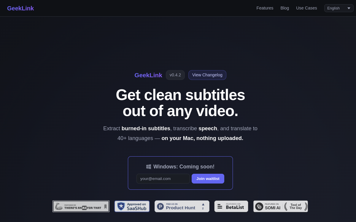 Screenshot of GeekLink