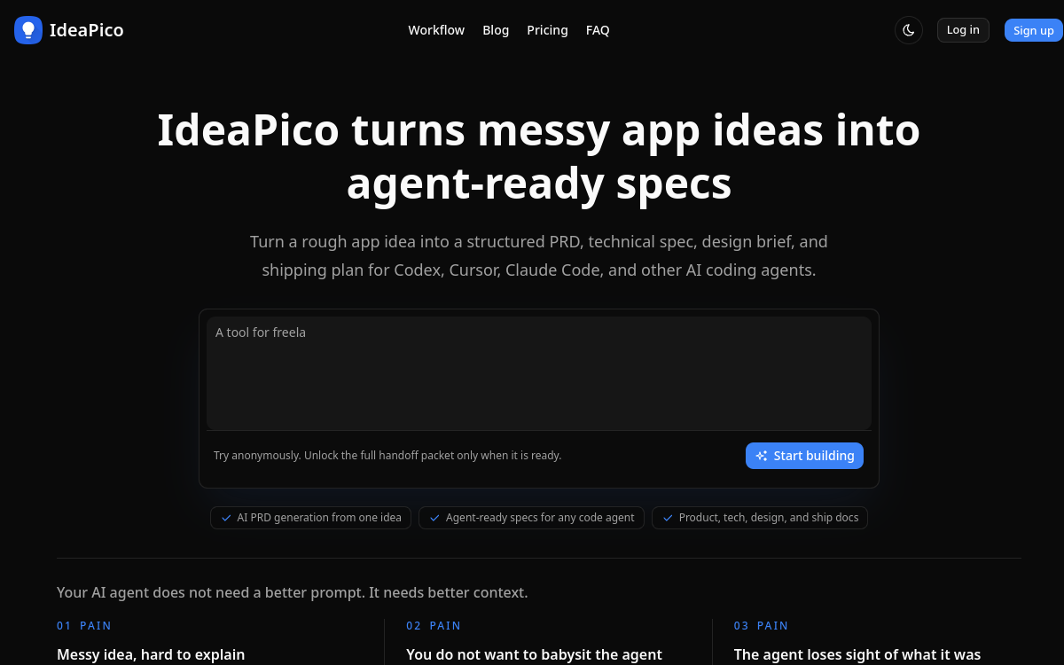 Screenshot of IdeaPico
