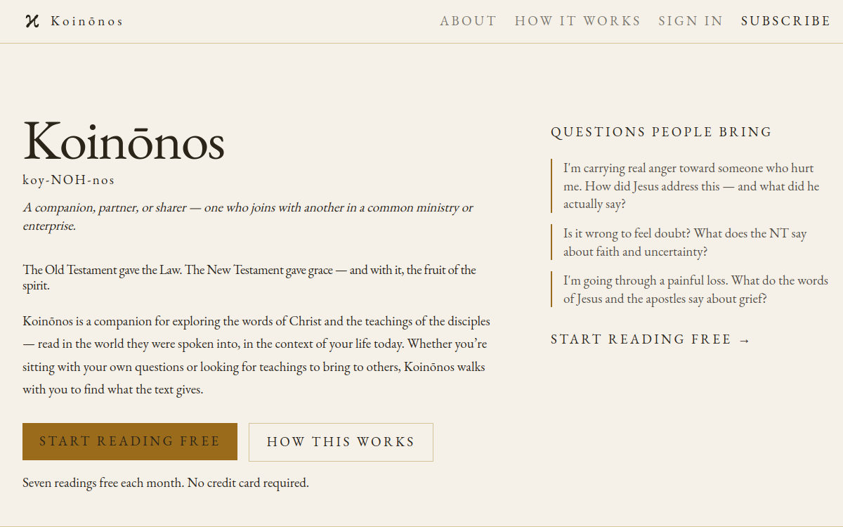 Screenshot of Koinōnos