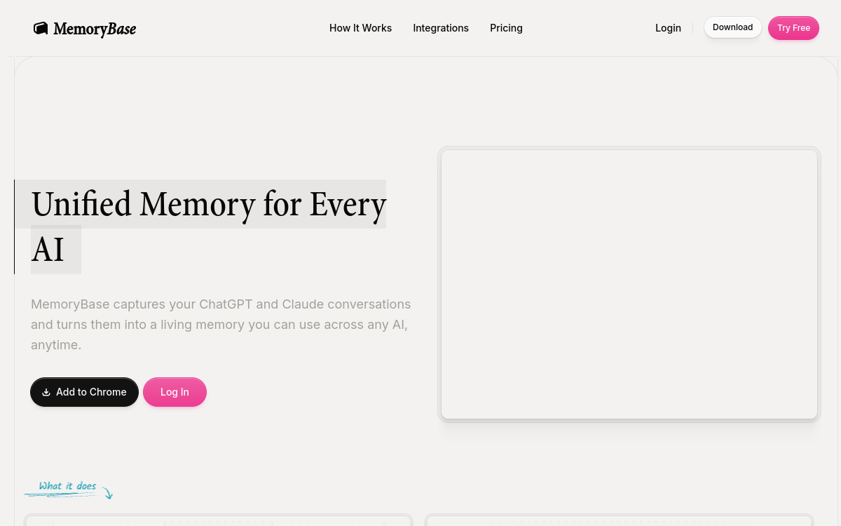 Screenshot of MemoryBase