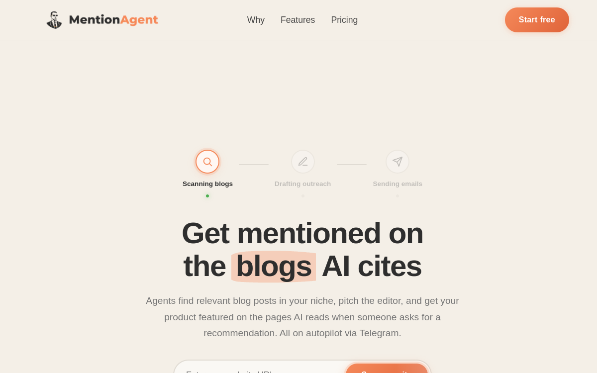 Screenshot of MentionAgent