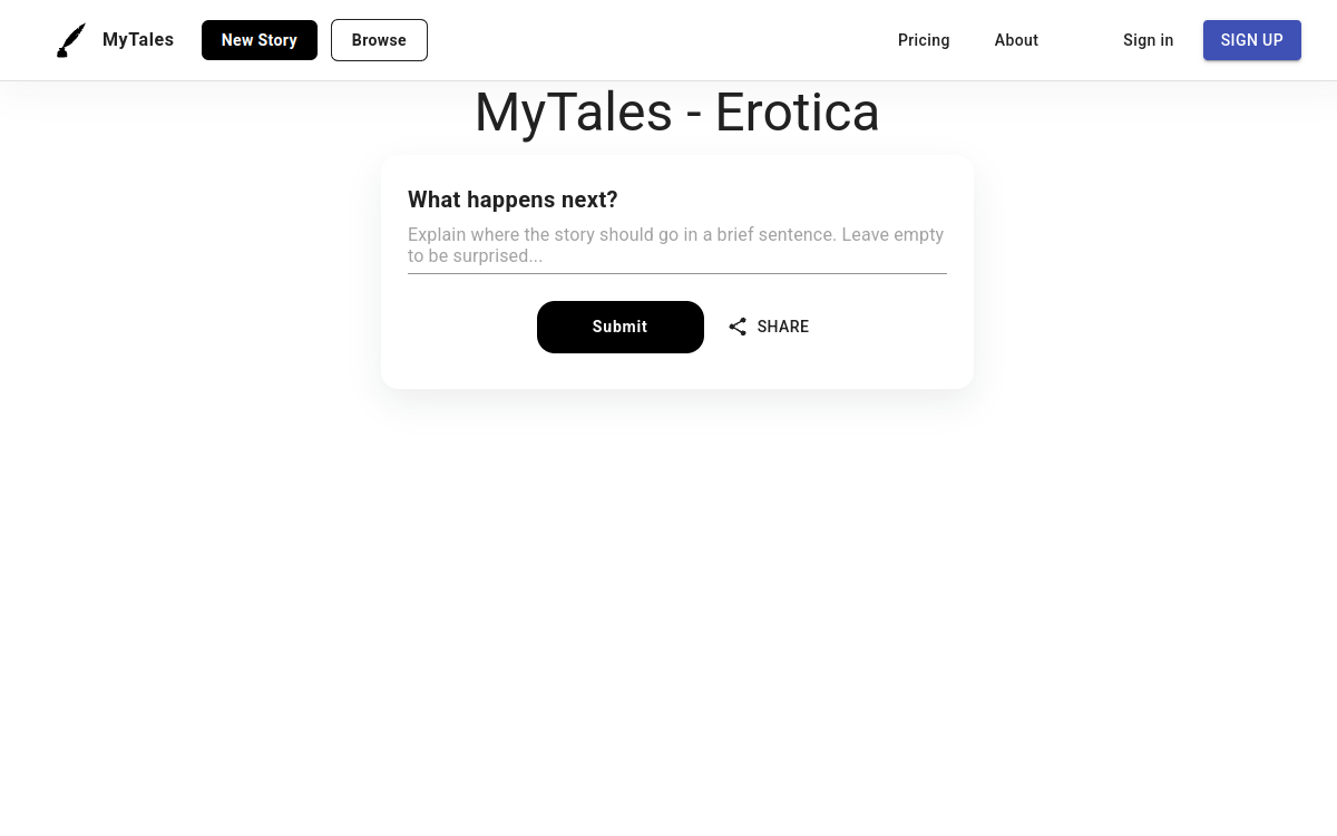 Screenshot of MyTales