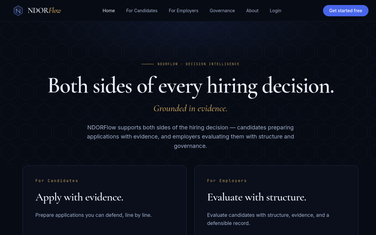 Screenshot of NDORFlow