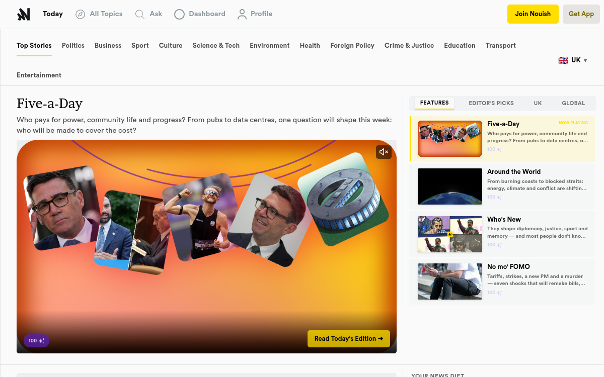 Screenshot of Nourish