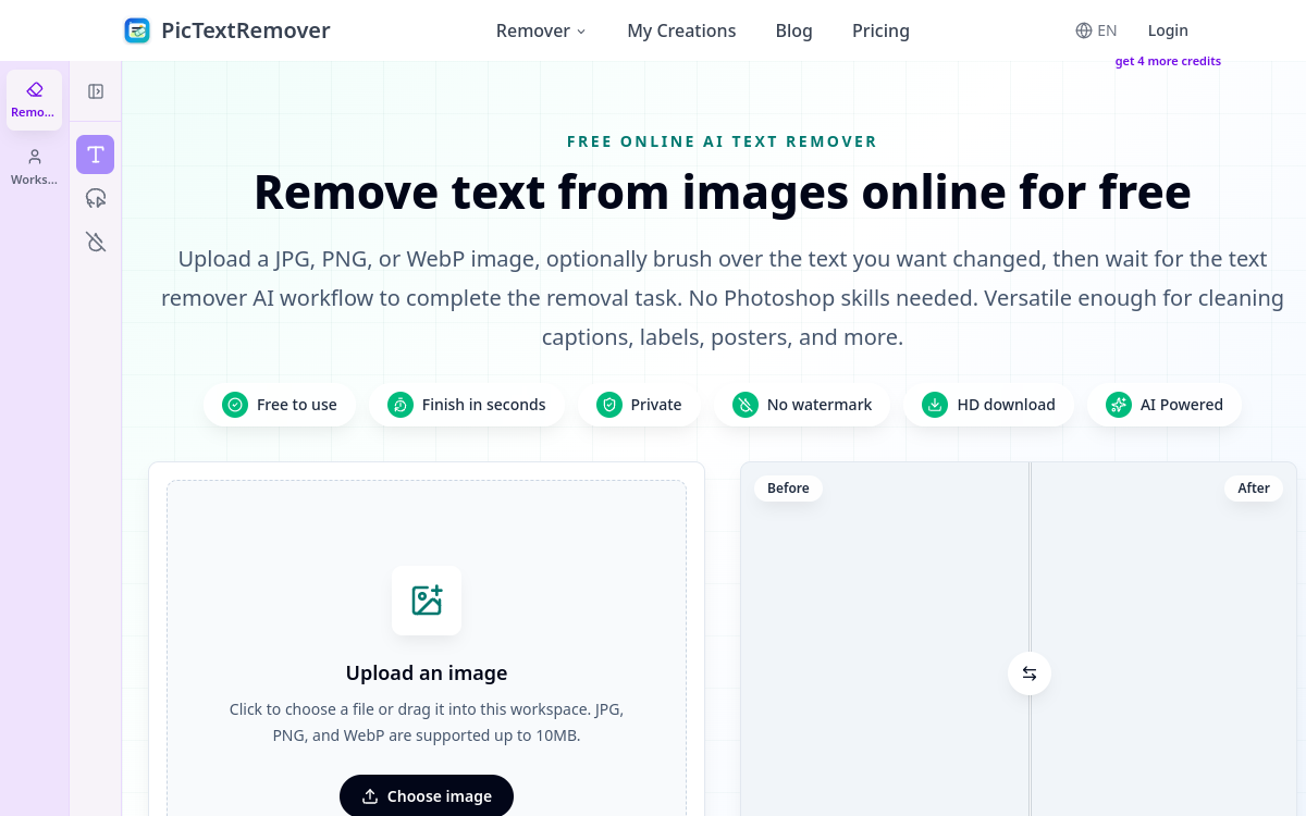Screenshot of PicTextRemover