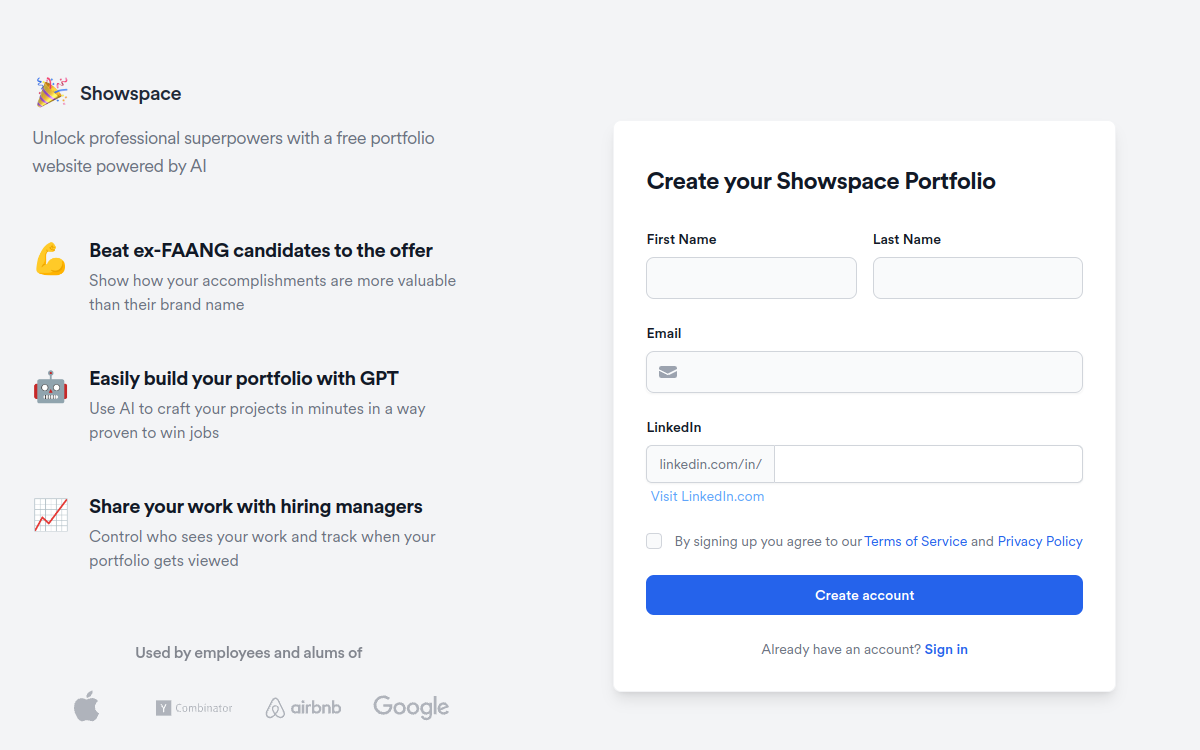 Screenshot of Showspace