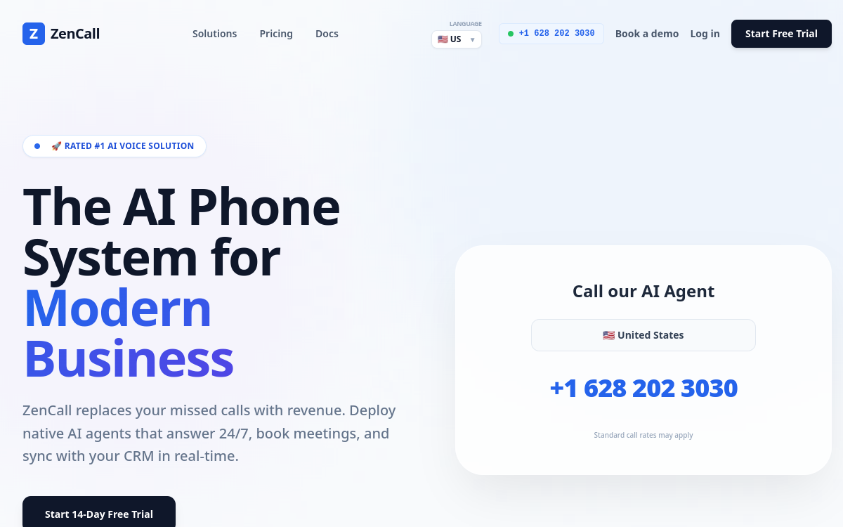 Screenshot of ZenCall.ai
