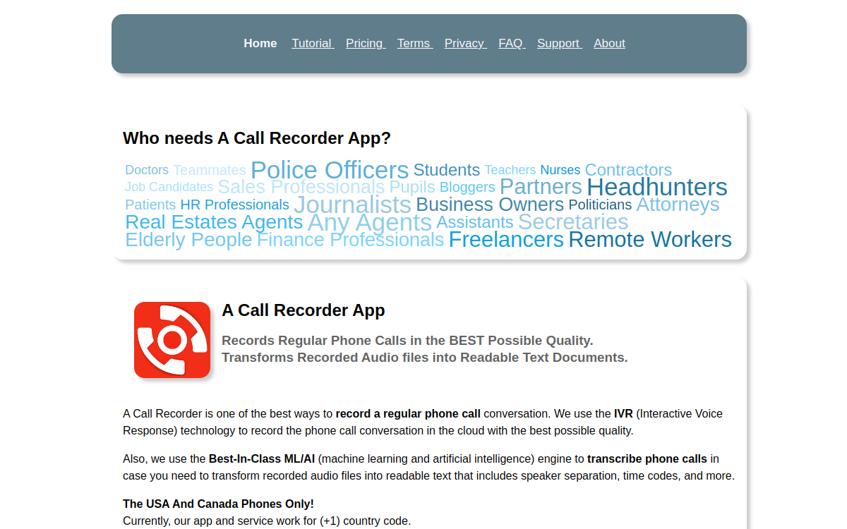 Screenshot of Acallrecorder