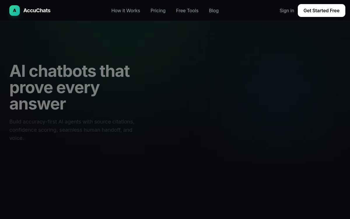 Screenshot of AccuChats