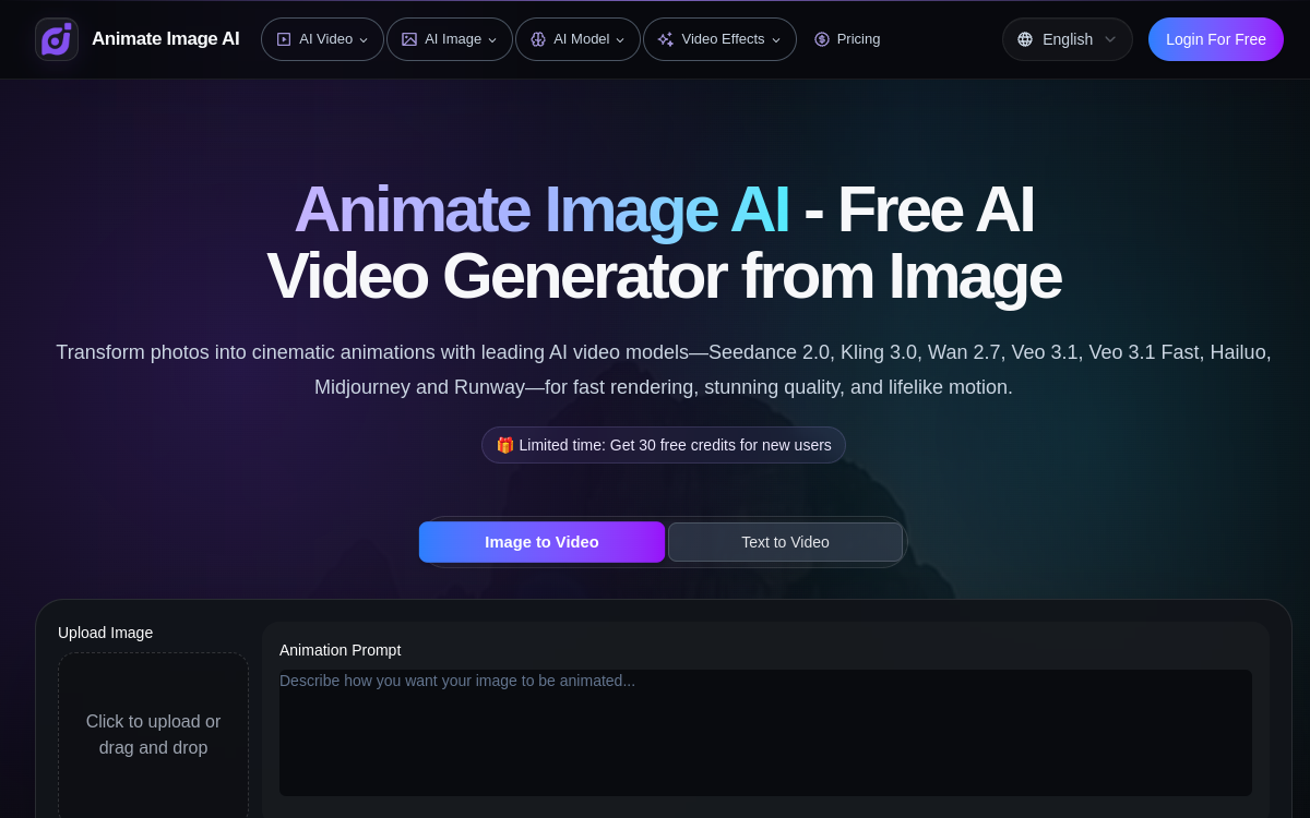 Screenshot of AI Animate Image