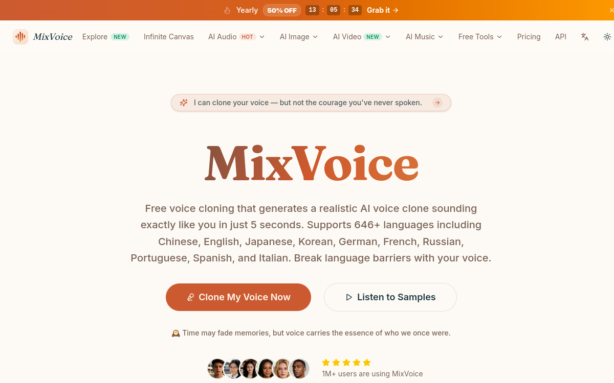 Screenshot of AI Clone Voice Free