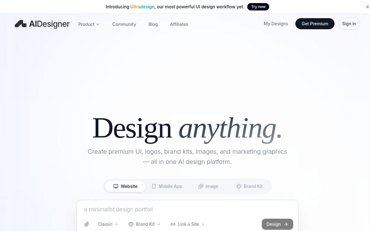 Screenshot of AIDesigner