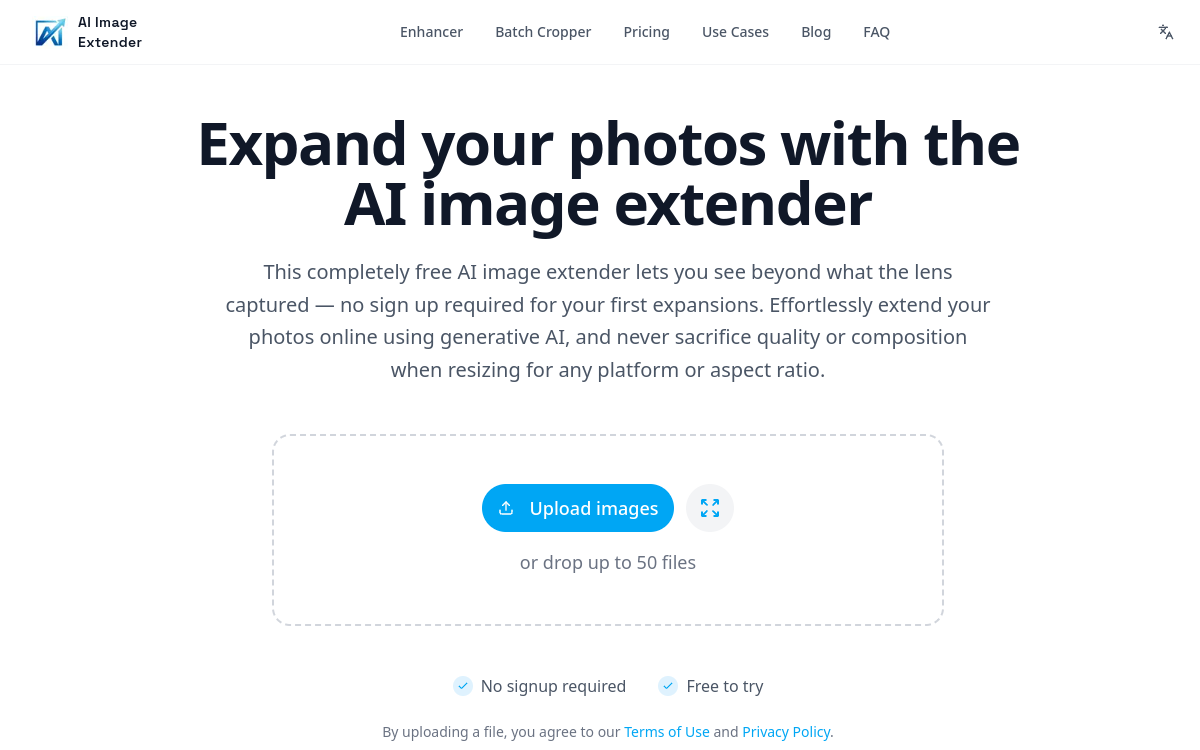 Screenshot of AI Image Extender