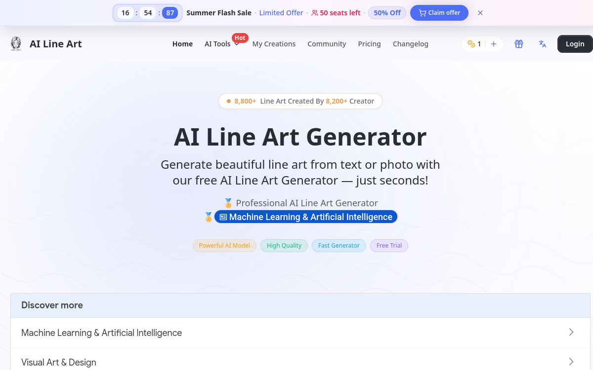 Screenshot of AI Line Art