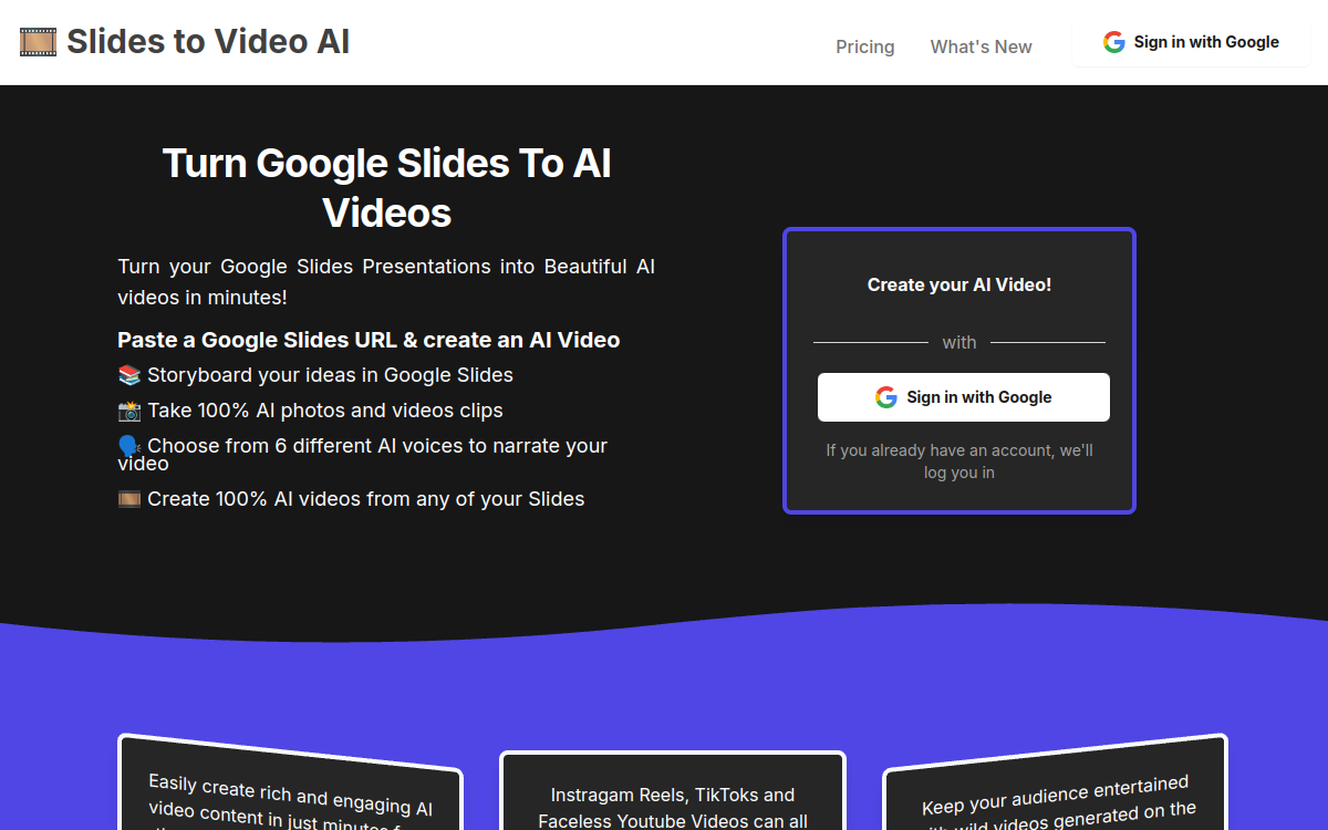 Screenshot of SlidesToVideos