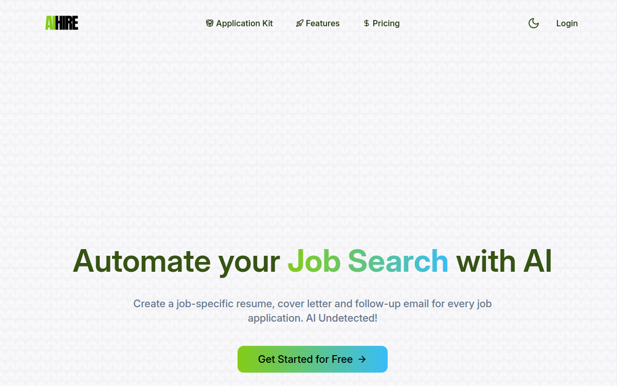 Screenshot of AiHire