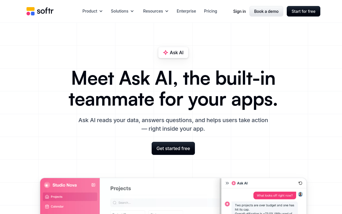Screenshot of Softr Ask AI