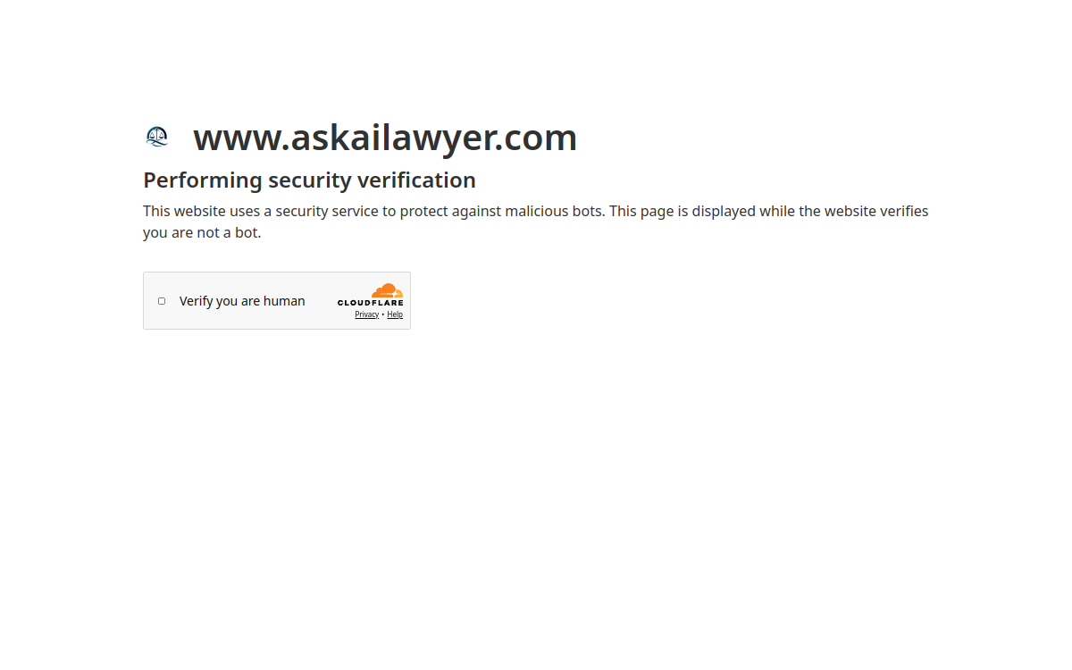 Screenshot of Ask AI Lawyer