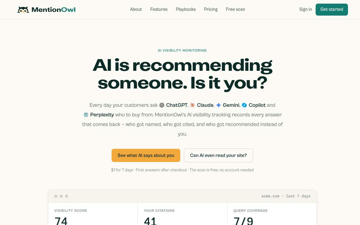 Screenshot of MentionOwl