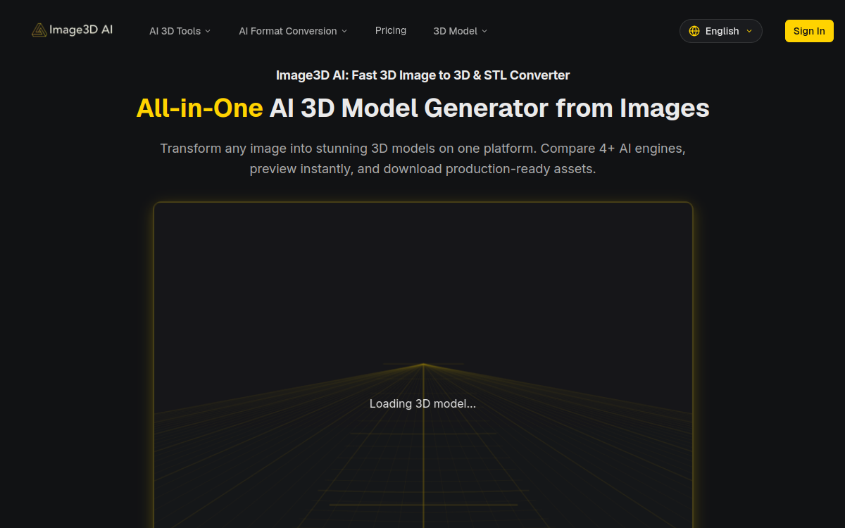 Screenshot of Image3D AI