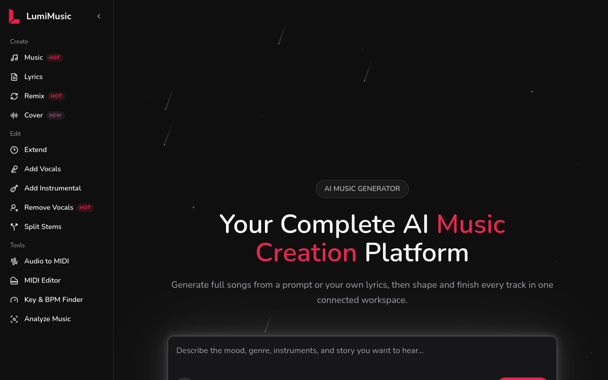 Screenshot of LumiMusic